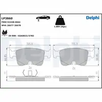 DELPHI LP3860 Bremsbeläge Bremsklötze VW Golf 8 Caddy 5 AUDI A3 8Y PR-1ZD vorne