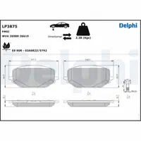 DELPHI LP3875 Bremsbeläge CITROEN DS FIAT OPEL Astra L Combo E PEUGEOT vorne