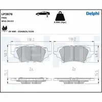 DELPHI LP3876 Bremsbeläge TOYOTA Corolla (_E21_) 2.0 Hybrid 184 PS hinten 0446602401