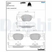 DELPHI LP3827 Bremsbeläge Bremsklötze FORD Focus 3 MK3 Grand / C-Max 2 Mk2 Ecosport vorne