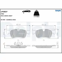 DELPHI LP3837 Bremsbeläge CITROEN Berlingo PEUGEOT Partner Rifter vorne 1678168580