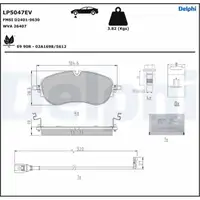 DELPHI LP5047EV Bremsbeläge VW ID.4 ID.5 ID.Buzz AUDI Q4 SKODA Enyaq iV PR-1LC/1LN vorne