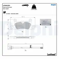 DELPHI LP5063EV Bremsbeläge AUDI E-Tron GT (F83) PORSCHE Taycan (Y1) hinten 9J1698451F