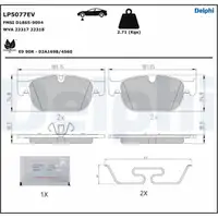 DELPHI LP5077EV Bremsbeläge Bremsklötze VOLVO C40 (539) XC40 (536) Recharge vorne 31499905