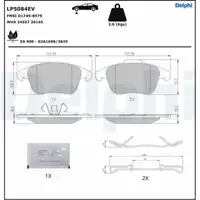 DELPHI LP5084EV Bremsbeläge CITROEN e-C4 PEUGEOT e-208 mit 302mm Scheiben bis ORGA vorne