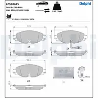 DELPHI LP5006EV Bremsbeläge Bremsklötze VW Golf 7 e-Golf PR-1ZE vorne 8V0698151S