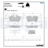 DELPHI LP5008EV Bremsbeläge BMW i3 (I01) 102/170/184 PS MINI R56 Cooper-SE hinten