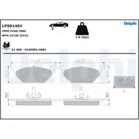 DELPHI LP5014EV Bremsbeläge VW e-Up SKODA E-Citigo SEAT Mii electric vorne