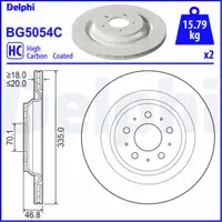 DELPHI BG5054C Bremsscheiben Satz TESLA Model 3 (5YJ3) hinten 104463100D