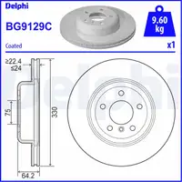 DELPHI BG9129C Bremsscheiben Satz BMW 5er F10 F11 520i 523i 528i 530i 518d 520d vorne