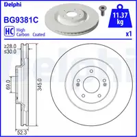 DELPHI Bremsscheiben + Bremsbeläge HYUNDAI i30 N i30N (PD) 19 Zoll vorne