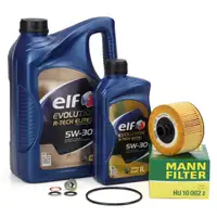 6L elf Evolution R-TECH ELITE 5W-30 + MANN Ölfilter für RENAULT DACIA 0.9-1.3 TCe