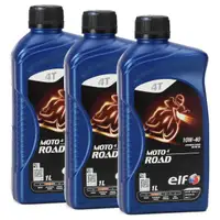 3L 3 Liter ELF Motoröl ÖL 4T 4-TAKT MOTO 4 ROAD 10W-40 10W40 JASO MA2 API SN