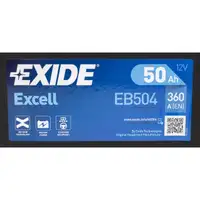 EXIDE EB504 EXCELL Autobatterie Batterie Starterbatterie 12V 50Ah EN360A