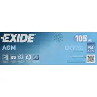 EXIDE EK1050 AGM START-STOP Autobatterie Batterie Starterbatterie 12V 105Ah EN950A