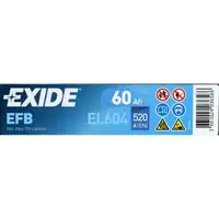 EXIDE EL604 EFB START-STOP Autobatterie Batterie Starterbatterie 12V 60Ah EN520A