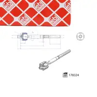 FEBI 178324 Spurstange Axialgelenk Gelenkstange MINI F55 F56 F57 Cabrio vorne 32106899814