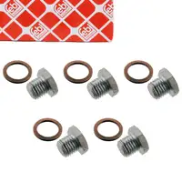 5x FEBI Ölablassschraube M12x1,5mm 11137553918 + Dichtring 07119963151 für BMW