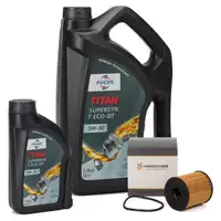 6L FUCHS TITAN SuperSyn F Eco-DT 5W30 Motoröl Öl + HIRSCHER Ölfilter 1717510