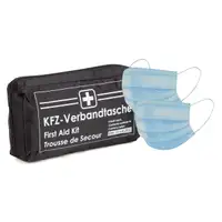 2x AUTO PKW KFZ Verbandtasche Verbandkasten Erste-Hilfe SCHWARZ DIN13164-2022 MHD 07.2028