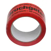 36 Rollen Klebeband Packband Paketband ROT VORSICHT BRUCHGEFAHR 50mm x 60m