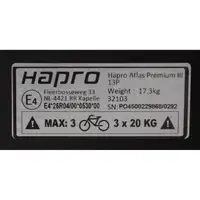 HAPRO ATLAS PREMIUM 3 BLUE Fahrradträger AHK Kupplungsträger für 3 Fahrräder