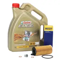 5L CASTROL EDGE 5W-30 M LL-04 Motoröl + HENGST Ölfilter BMW F20/21 F22/23 F30 F32 B37 B38