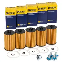 5x HENGST E650H01D444 Ölfilter + Schraube OPEL Astra J K Insignia Mokka Zafira C 1.6 CDTI