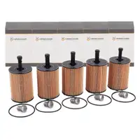 5x HIRSCHER Ölfilter + Schraube VW Golf 4 5 6 Passat Polo Sharan Touran T4 T5 1.2-2.5 TDI