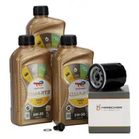 3L TOTAL QUARTZ INEO ECS 5W-30 Motoröl + HIRSCHER Ölfilter CITROEN C1 PEUGEOT 107 108 1.0