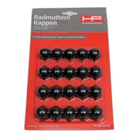 HP 82728 Radschrauben Kappen Abdeckung RALLYE-CAPS Schwarz 17mm (20 Stück)