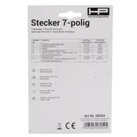 HP 28254 Anhängerkupplung Zugvorrichtung Stecker 7-polig 12V DIN 1724 ABS-Kunststoff