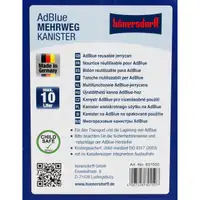 10 Liter HÜNERSDORFF 801500 AdBlue Kanister Reservekanister mit Auslaufrohr UNBEFÜLLT