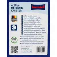 20 Liter HÜNERSDORFF 802500 AdBlue Kanister Reservekanister mit Auslaufrohr UNBEFÜLLT