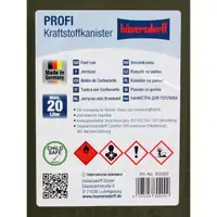 HÜNERSDORFF 802000 Kanister Benzinkanister Reservekanister PROFI 20 L Nato-oliv