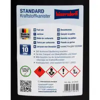 2x 10 L HÜNERSDORFF 812800 Kanister Benzinkanister Reservekanister Schwarz