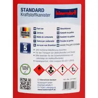 3x 5 L HÜNERSDORFF 811560 Kanister Benzinkanister Reservekanister Rot