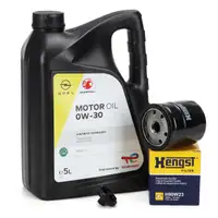 5L ORIGINAL 0W-30 Motoröl + HENGST Ölfilter OPEL Grandland X 2.0 D 177 PS