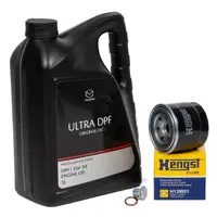 5L ORIGINAL Motoröl ULTRA DPF 5W30 + HENGST Ölfilter MAZDA 3 5 6 323 626 MPV II 1.7-2.0D