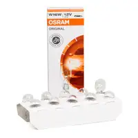 10x OSRAM 921 Glühlampe Sockelglühlampe W16W ORIGINAL-Line 12V 16W W2,1x9,5d