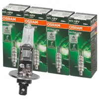 4x OSRAM 64150ULT Halogenlampe Glühlampe H1 ULTRA LIFE 12V 55W P14,5s