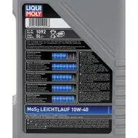 5L LIQUI MOLY 1092 MoS2 LEICHTLAUF 10W-40 10W40 Motoröl Öl ACEA A3/B4 API SL/CF