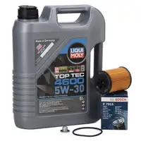 5L LIQUI MOLY TOP TEC 4600 5W30 Motoröl + BOSCH Ölfilter OPEL Astra Corsa Meriva 1.0-1.4