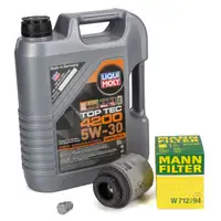 5L LIQUI MOLY TOP TEC 4200 5W30 Motoröl + MANN Ölfilter VAG 1.2/1.4 TSI 03C115561H