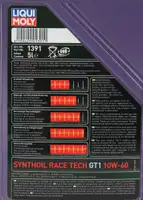 5L 5 Liter LIQUI MOLY 1391 Motoröl Öl SYNTHOIL RACE TECH GT1 10W60 10W-60