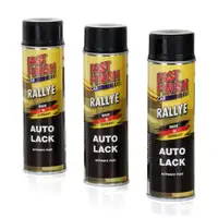 3x 500 ml FAST FINISH Rallye Autolack Lackspray Schwarz Matt Spraydose 292828