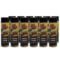 Motip Dupli 12x 500 ml FAST FINISH Rallye Autolack Lackspray Schwarz Glänzend Spraydose