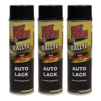 3x 500 ml FAST FINISH Rallye Autolack Lackspray Schwarz Glänzend Spraydose