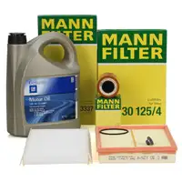 MANN Filterset 3-tlg + 5L ORIGINAL 5W30 dexos2 Motoröl OPEL Corsa 1.3 CDTI mit UFI-System