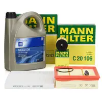 MANN Filterset + 5L ORIGINAL 5W30 dexos2 Motoröl OPEL Corsa D 1.0 1.2 1.4 bis Motor